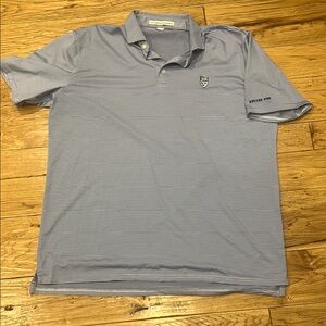 Men's Blue Striped Polo Shirt